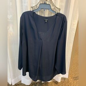 Talbots Deep Blue V-Neck Blouse